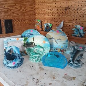 Ocean-Themed Decorative Plate Set